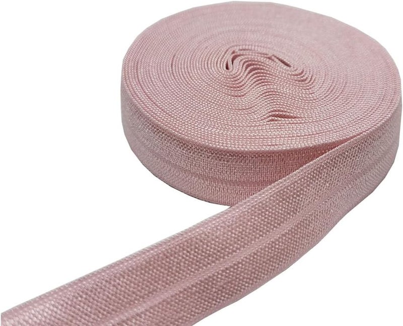 FAYADA Fold Over Elastic,5/8" Foldover FOE Trim Elastic Ribbon,Stretch FOE Band for Hair Ties Headbands Sewing Craft -5 Yards (Nude Pink) - Image 2